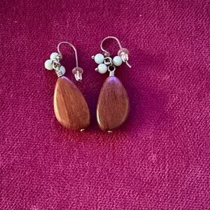 Elegant Wooden Drop Earrings